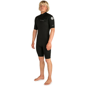 2019 Rip Curl Mens Aggrolite 2mm Chest Zip Spring Shorty Wetsuit BLACK WSP6GM